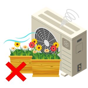 室外機の周り